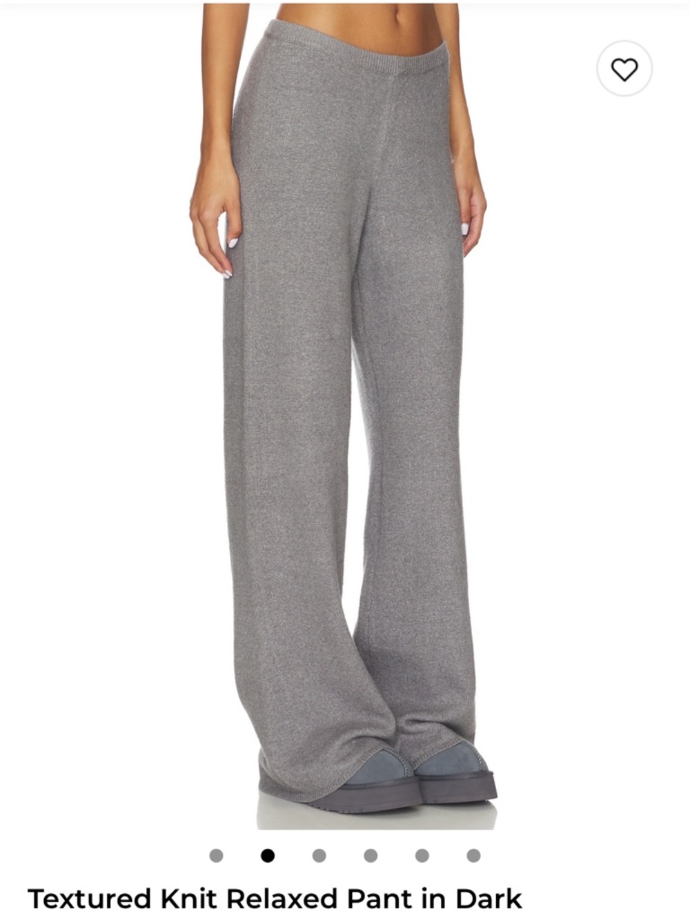 SKIMS Gray Wide-Leg Knit Track Pants - Picture 2 of 5